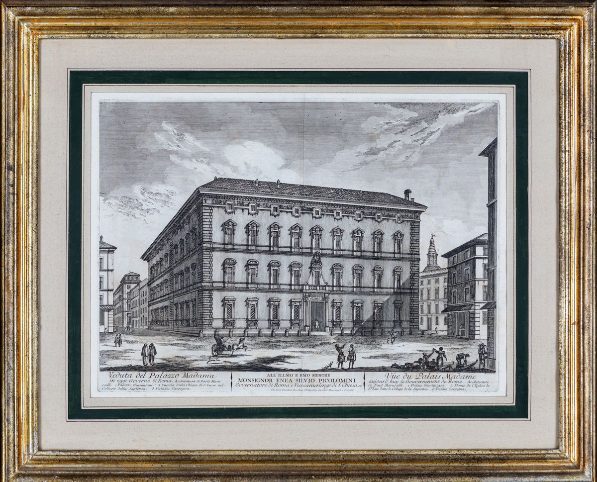 Jean Barbault - A) Veduta di Palazzo Madama B) Veduta del Palazzo Panfili dalla Parte del Collegi...