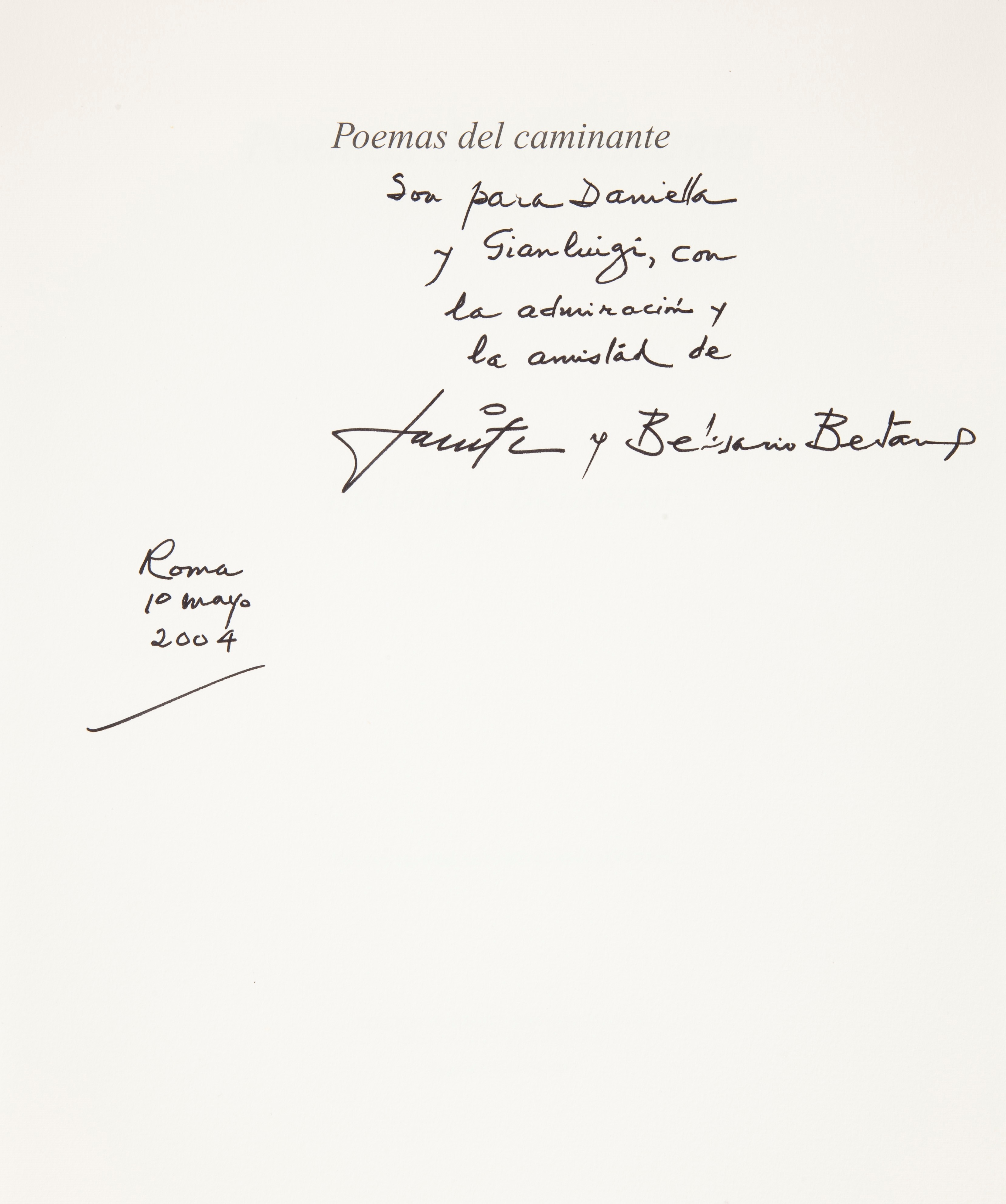 Belisario Betancur - Poemas del caminante (edizione speciale con dedica autografa dell'autore). I...