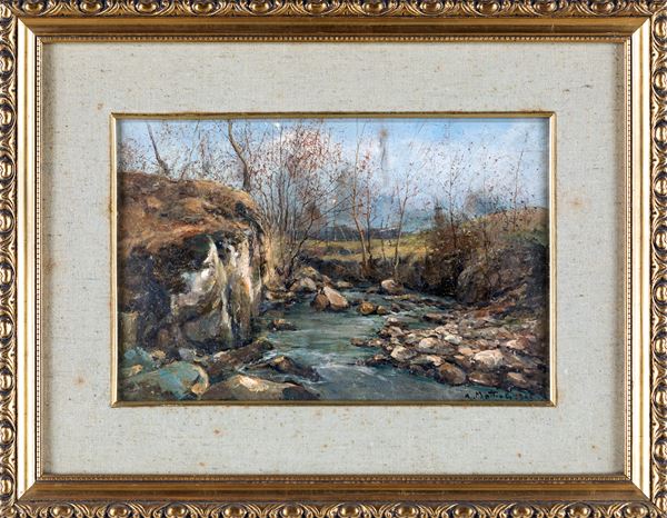 Armeno Mattioli - Paesaggio con ruscello