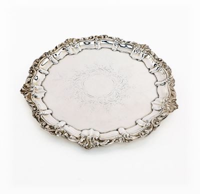 Salver in Metallo Argentato, Inghilterra, XIX Secolo