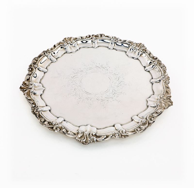 Salver in Metallo Argentato, Inghilterra, XIX Secolo