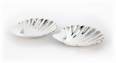 Coppia di Butter-shell in Argento D'epoca Giorgio III, Londra 1789, Argentiere Henry Greenway
