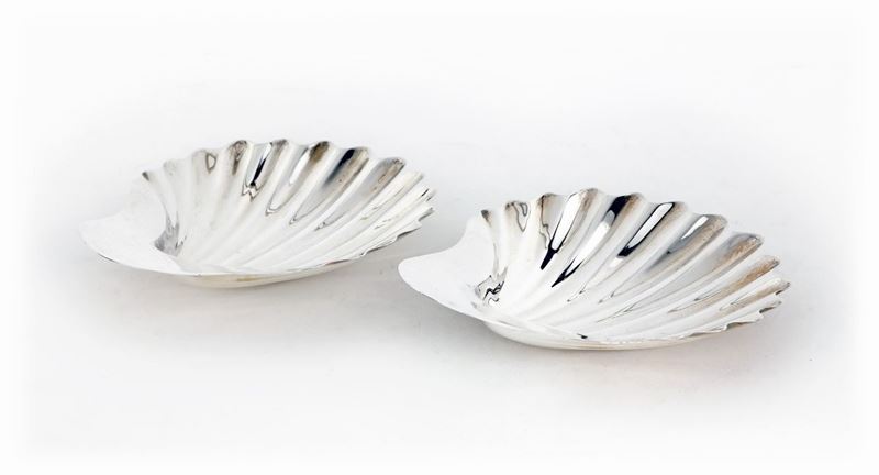 Coppia di Butter-shell in Argento D'epoca Giorgio III, Londra 1789, Argentiere Henry Greenway