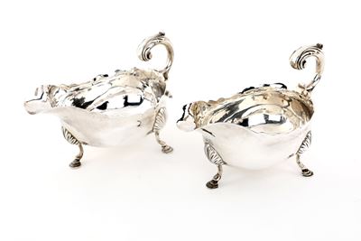 Coppia di Salsiere in Argento D'epoca Giorgio II, Londra 1758