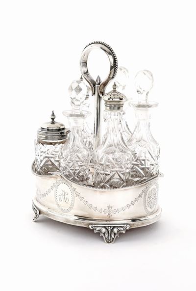 Cruet in Argento, Londra 1884, Argentiere g.M.j.