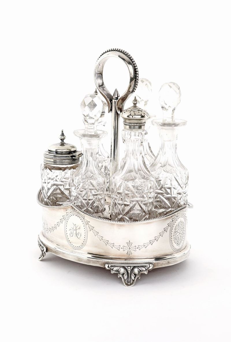 Cruet in Argento, Londra 1884, Argentiere g.M.j.