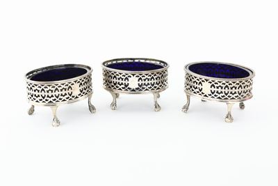 Tre Saliere in Argento, Londra 1776, Argentiere R.h.