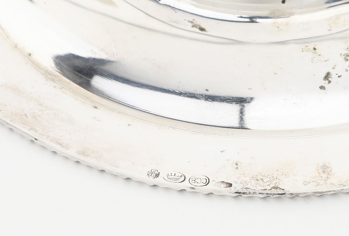 Formaggera in Vetro e Argento con Coperchio