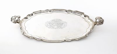 Vassoio Ovale in Argento con Manici