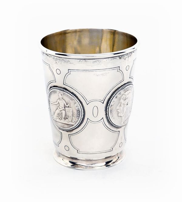 Bicchiere in argento, Germania XIX secolo, argentiere Lameyer