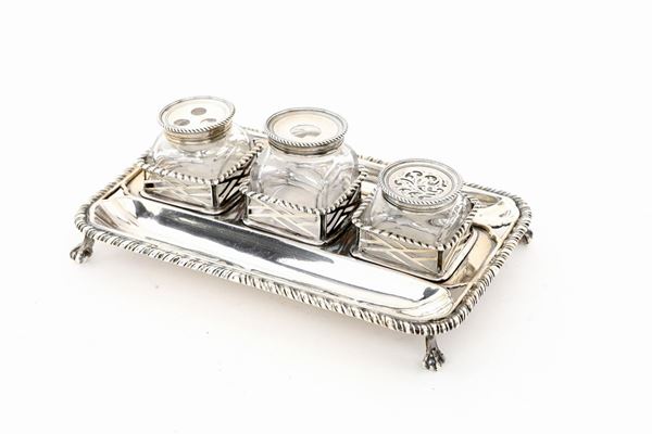 Calamaio in argento d'epoca Giorgio III, Londra 1765
