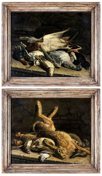 Coppia di Nature Morte con Cacciagione