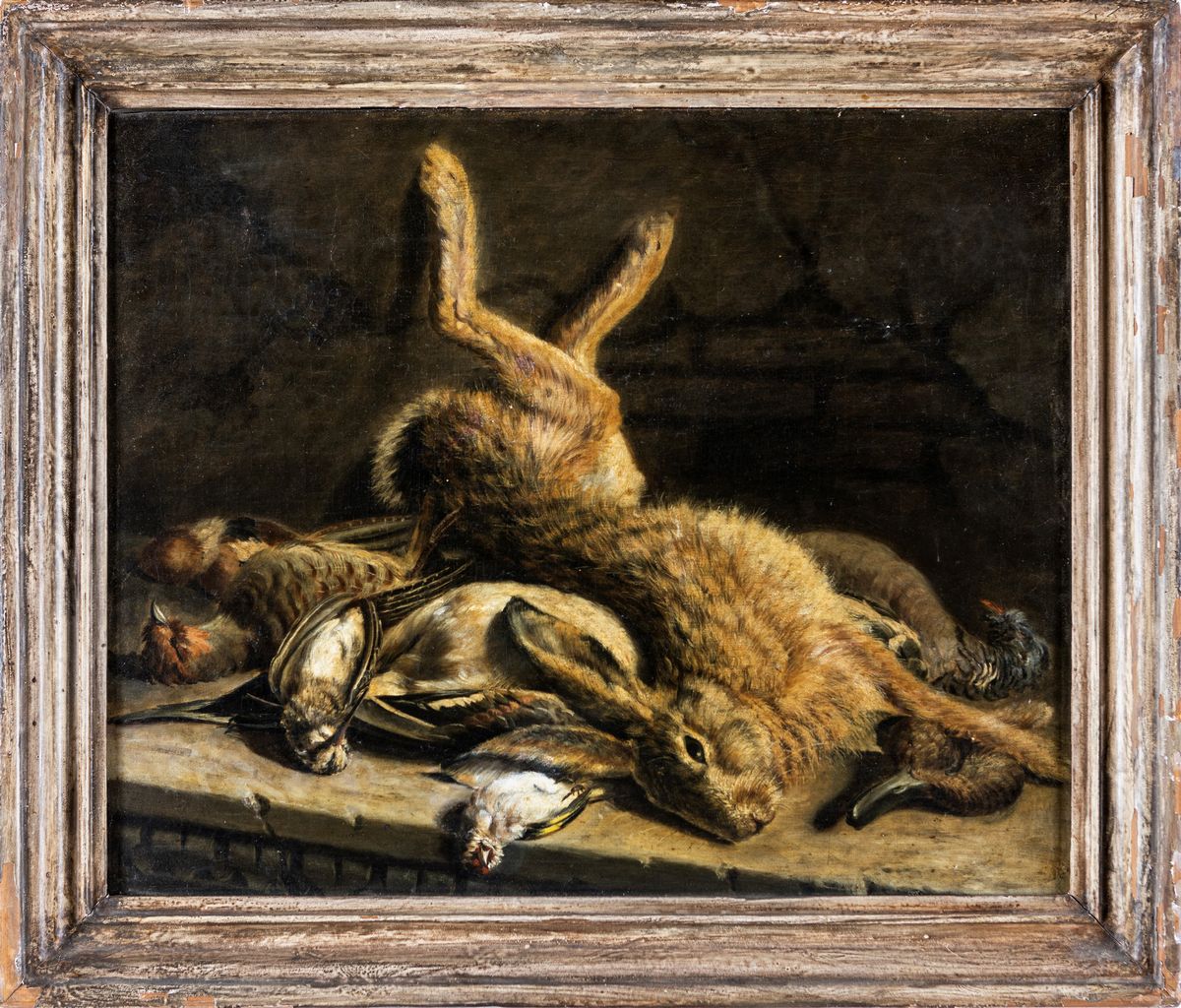 Baldassarre De Caro - Coppia di Nature Morte con Cacciagione