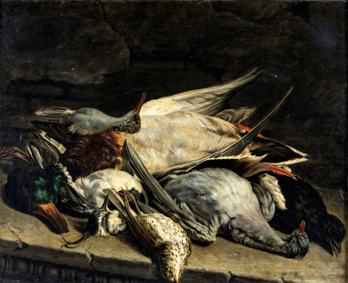 Baldassarre De Caro - Coppia di Nature Morte con Cacciagione