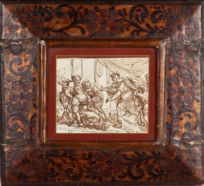 Cornice in Legno Dipinto e Dorato, XVII Secolo