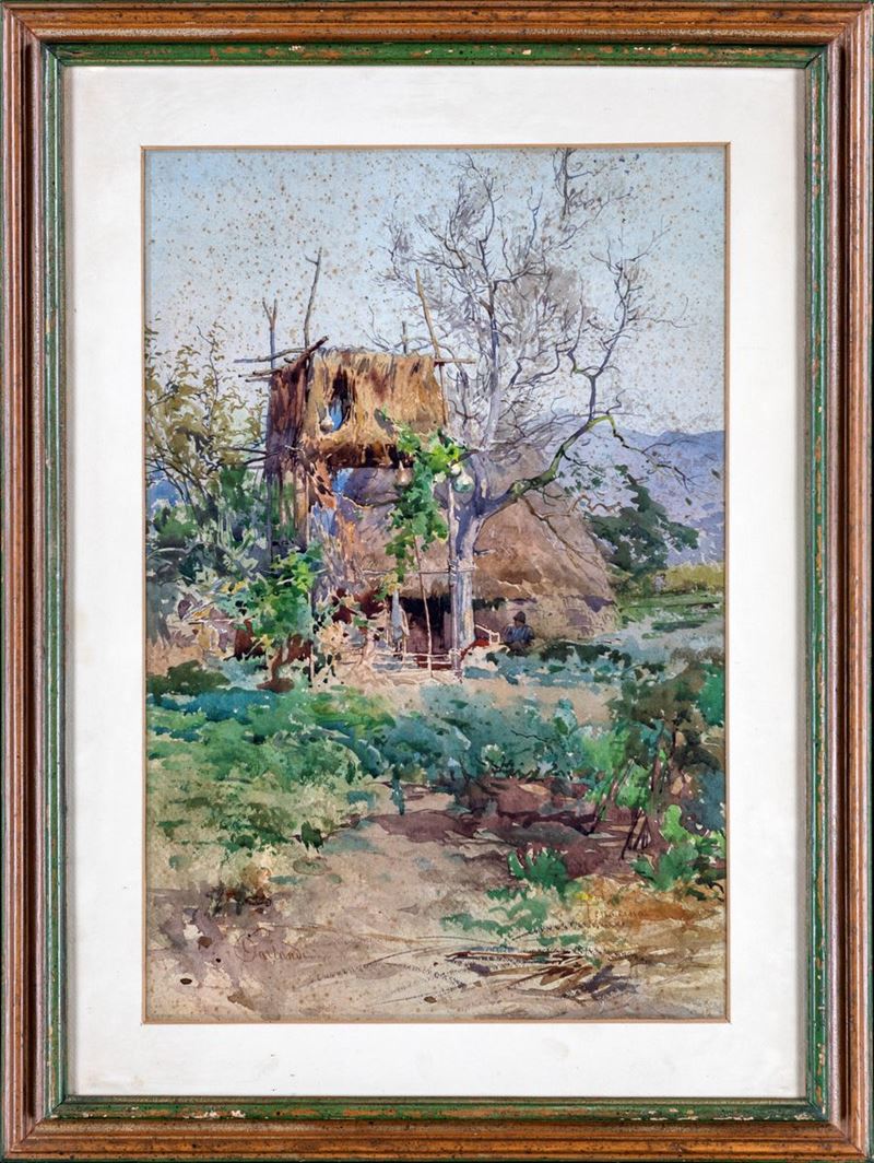 Onorato Carlandi - Capanna a Terracina