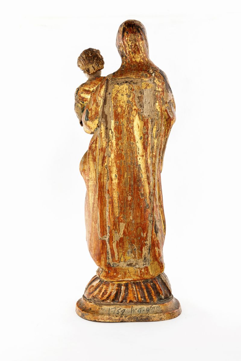 Scultura in Legno Policromo e Dorato, XVIII Secolo