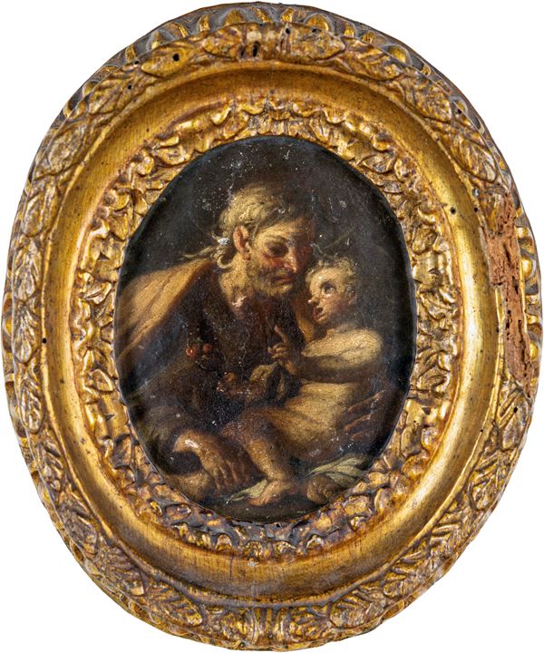 Scuola Emiliana del XVII secolo - Giuseppe col Bambin Gesù