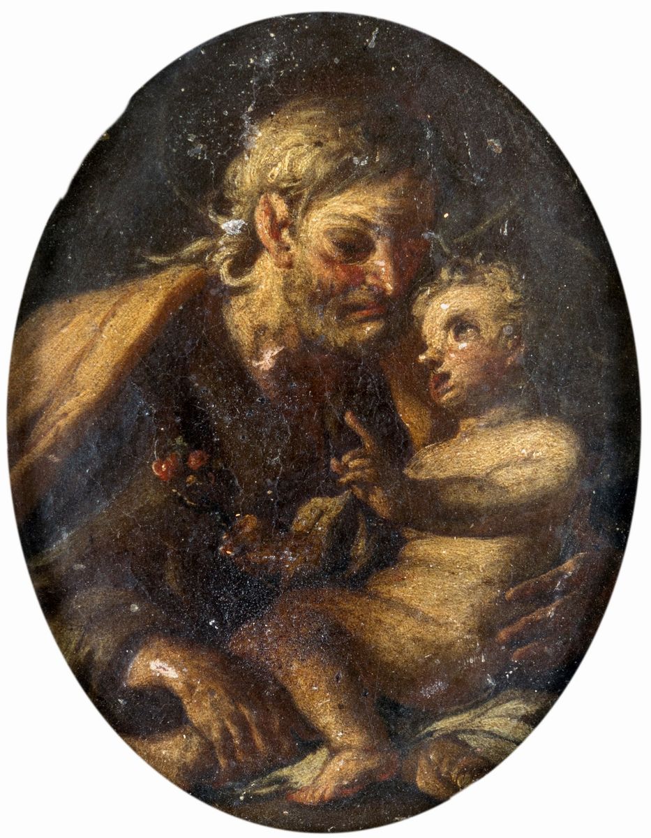 Scuola Emiliana del XVII Secolo - Giuseppe Col Bambin Gesù
