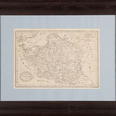 Cartina della Polonia. Fine XVIII Inizi XIX Secolo