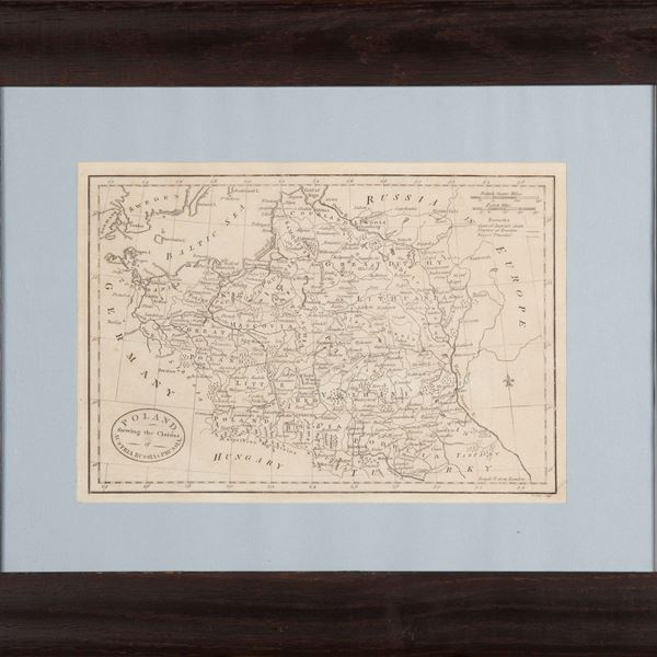 John Cary - Cartina della Polonia. Fine XVIII inizi XIX secolo