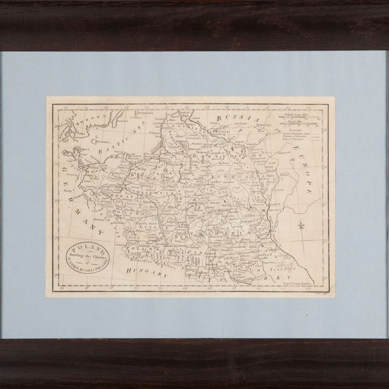 John Cary - Cartina della Polonia. Fine XVIII Inizi XIX Secolo