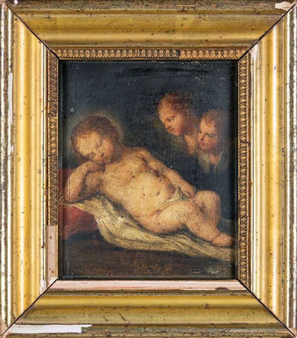 Scuola Romana del XVII secolo - Bambin Gesù con putti