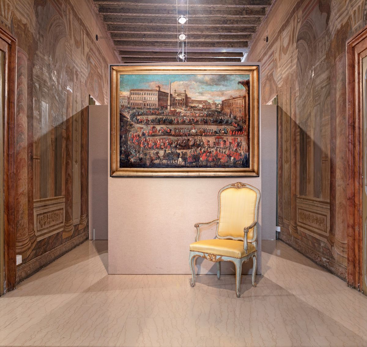 Pittore Romano del XVIII Secolo - La Solenne Cavalcata del Possesso