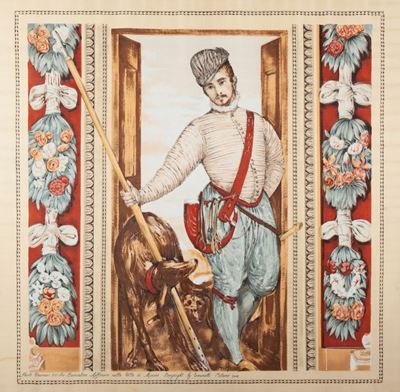 Foulard in Seta Stampata su Disegno di Autore, Toninelli Milano