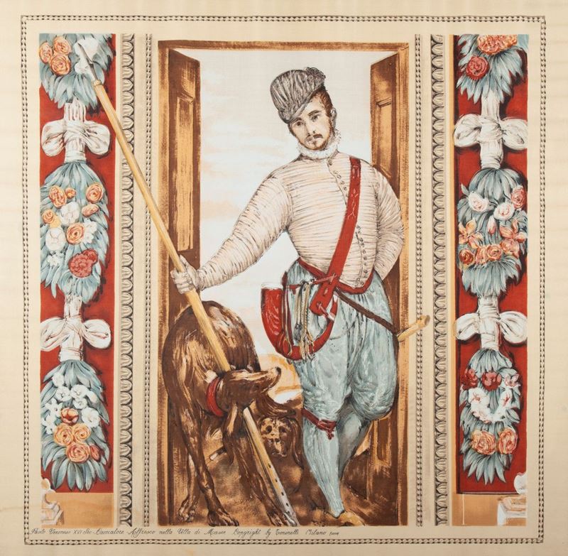 Foulard in Seta Stampata su Disegno di Autore, Toninelli Milano
