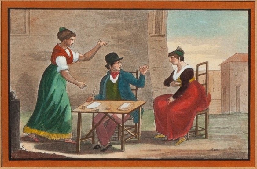 Anonimo del XIX Secolo - Due Scene di Genere