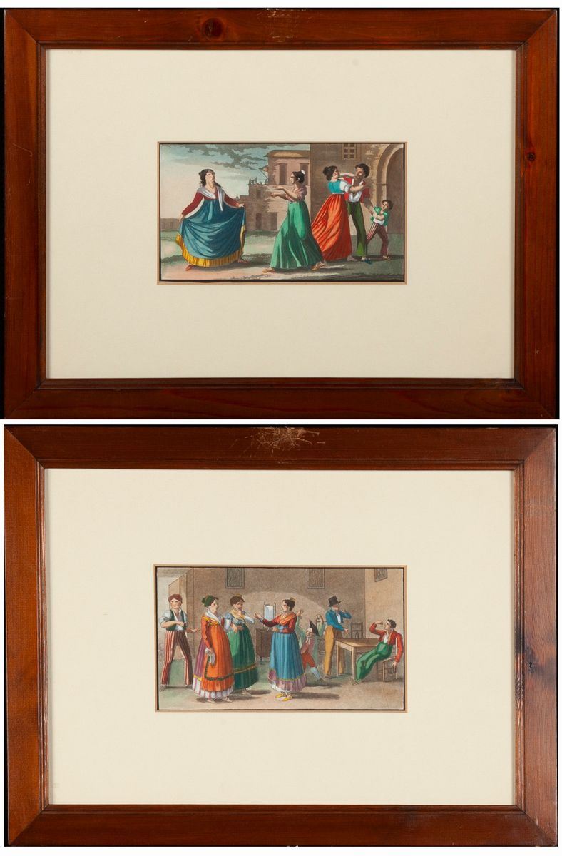 Anonimo del XIX Secolo - Due Scene di Genere
