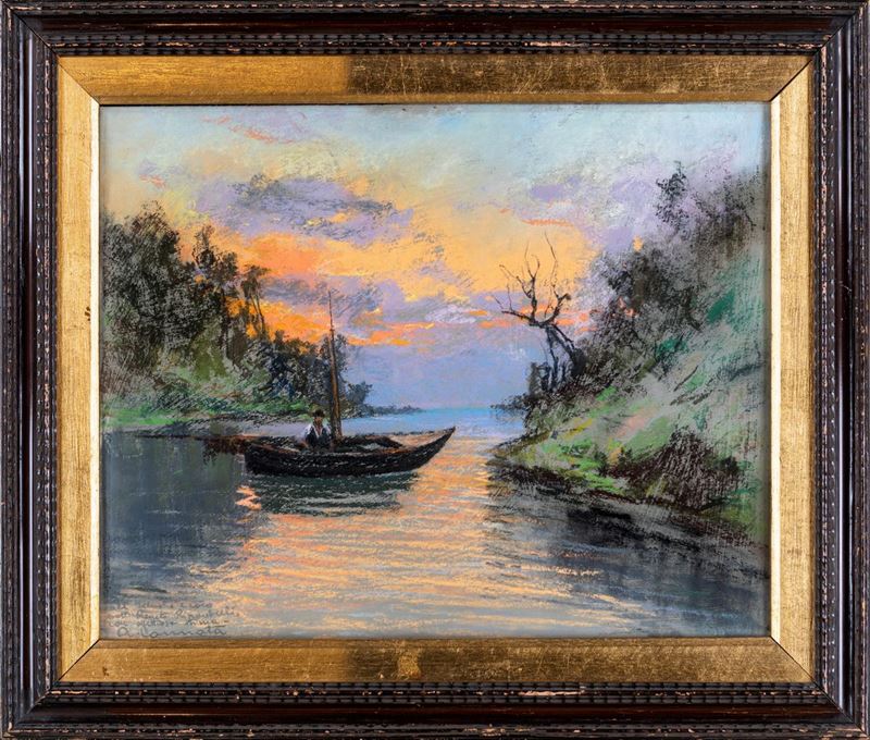 Antonio Cannata - Veduta sul Lago al Tramonto