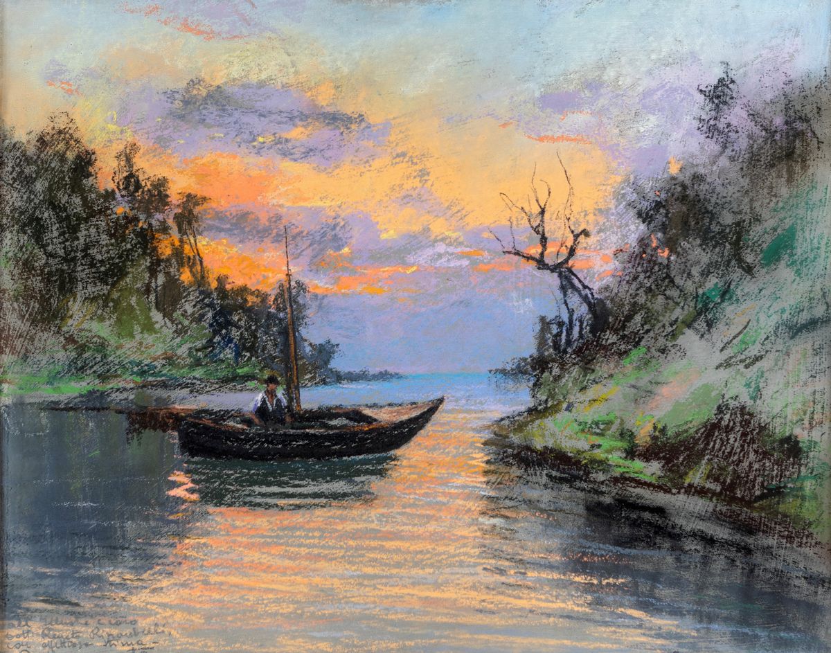 Antonio Cannata - Veduta sul Lago al Tramonto