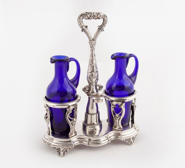 Oliera in argento, Regno di Sardegna, 1830 ca., argentiere F.C.