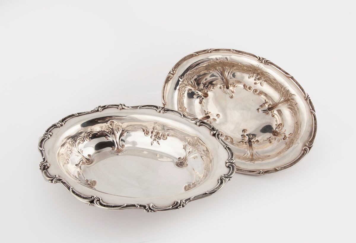 Coppia di Legumiere con Coperchio in Argento Sterling, Gorham, 1860 - 1870