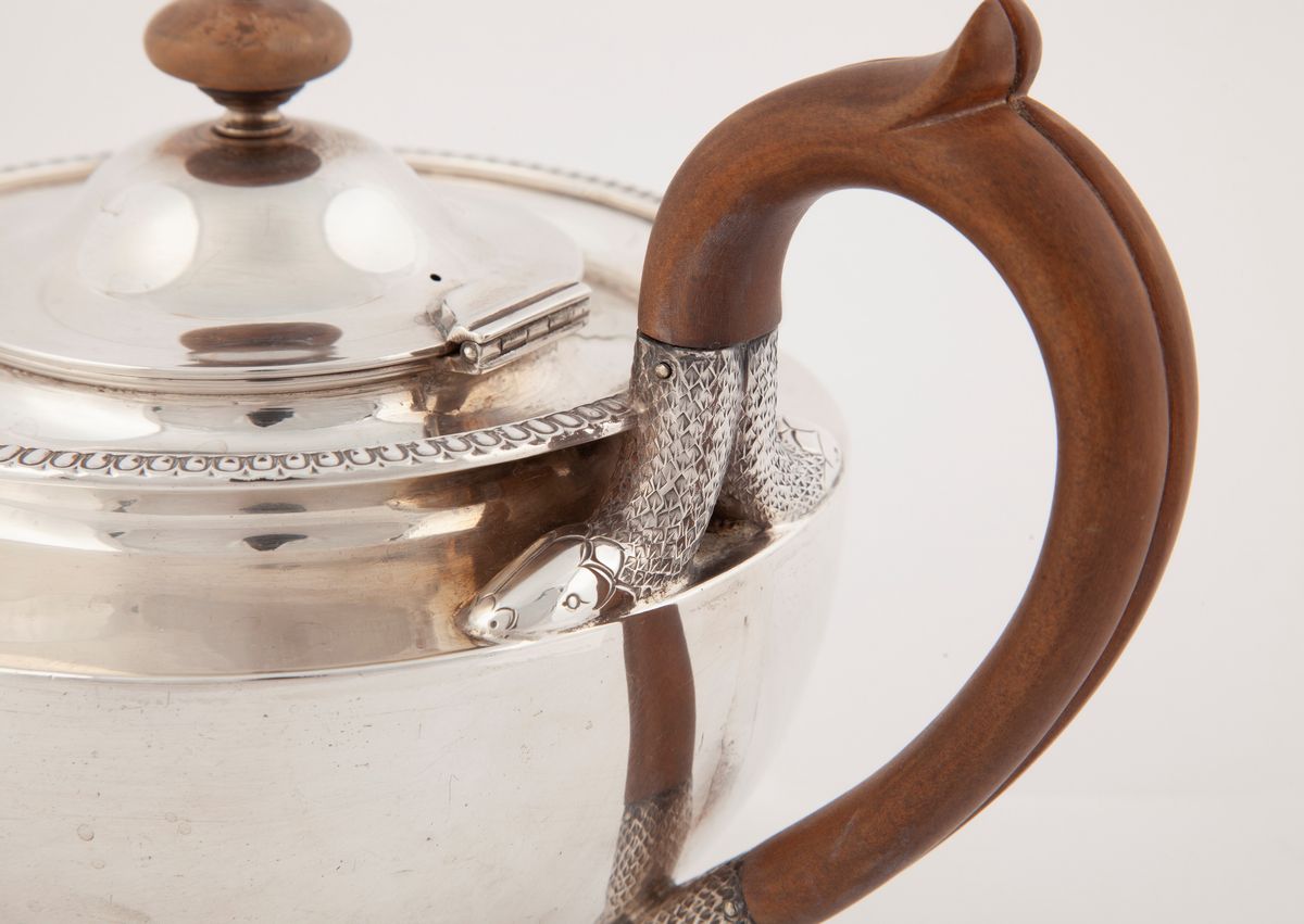 Teiera in Argento 925, Londra, 1900, Argentiere John Bodman Carrington