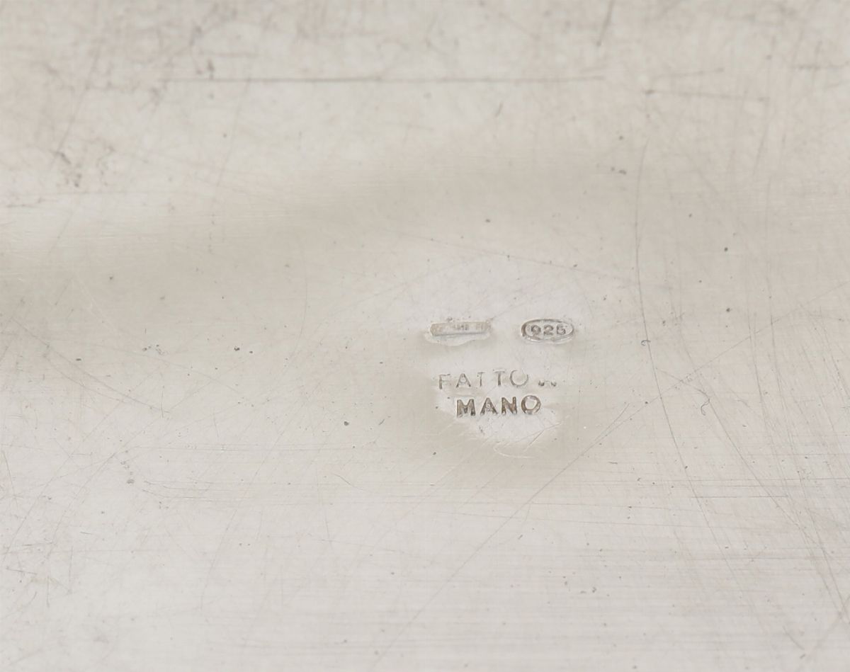 Cinque Contenitori Portablocchetto da Scrivania in Argento 925, Manifattura Artigianale