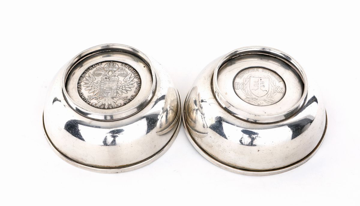 Coppia di Coppette in Argento Sterling, Massoni, Roma