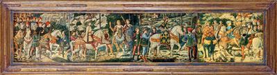 Riproduzione su Tavola degli Affreschi della Cappella dei Magi di Benozzo Gozzoli nel Palazzo Med...