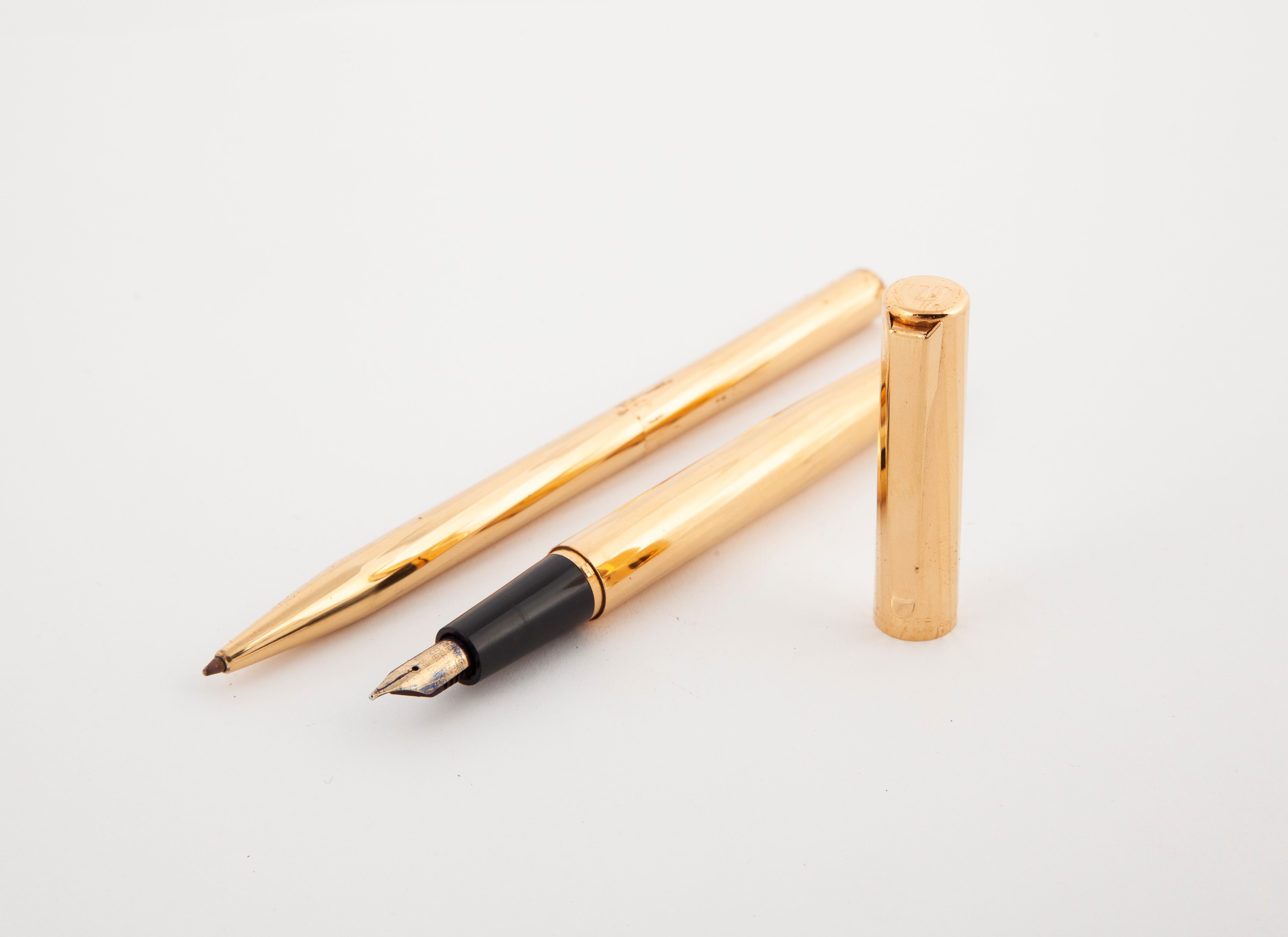Waterman - Penna Stilografica e Penna a Sfera in Metallo Placcato in Oro Giallo