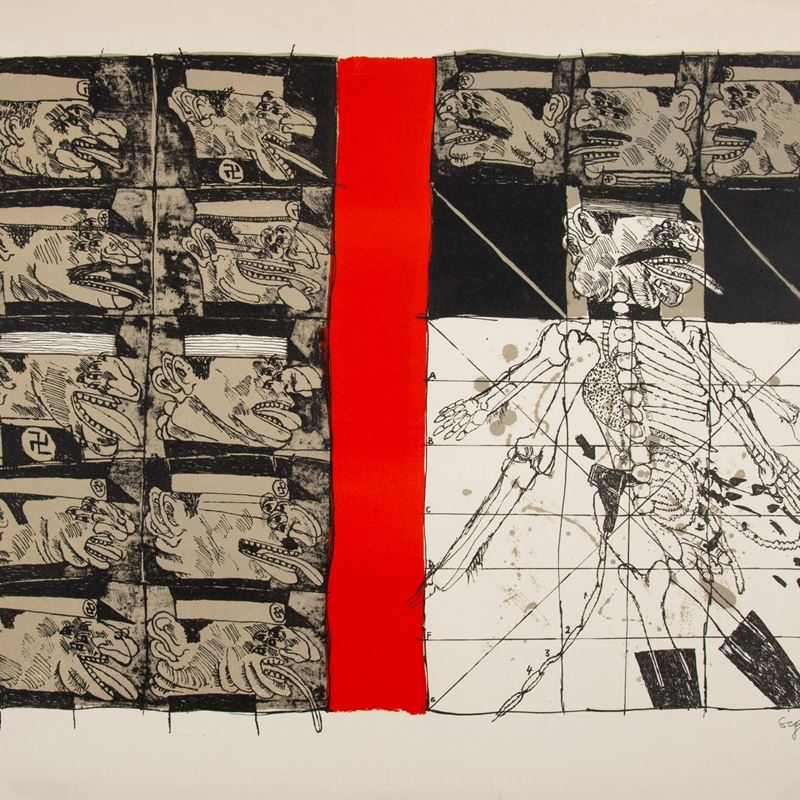 Antonio Seguí - Composizione in Rosso