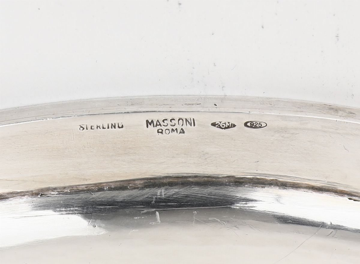 Grande Ciotola da Portata in Argento Sterling, Massoni Roma