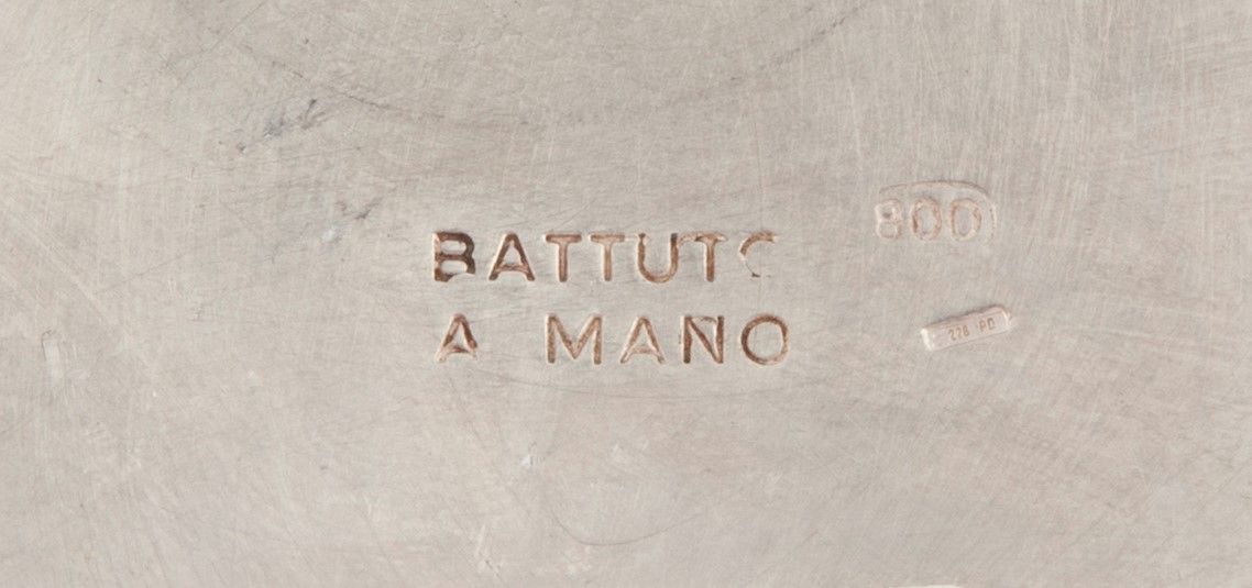 Brocchetta in Argento Battuto a Mano e Piccolo Calice Brandimarte