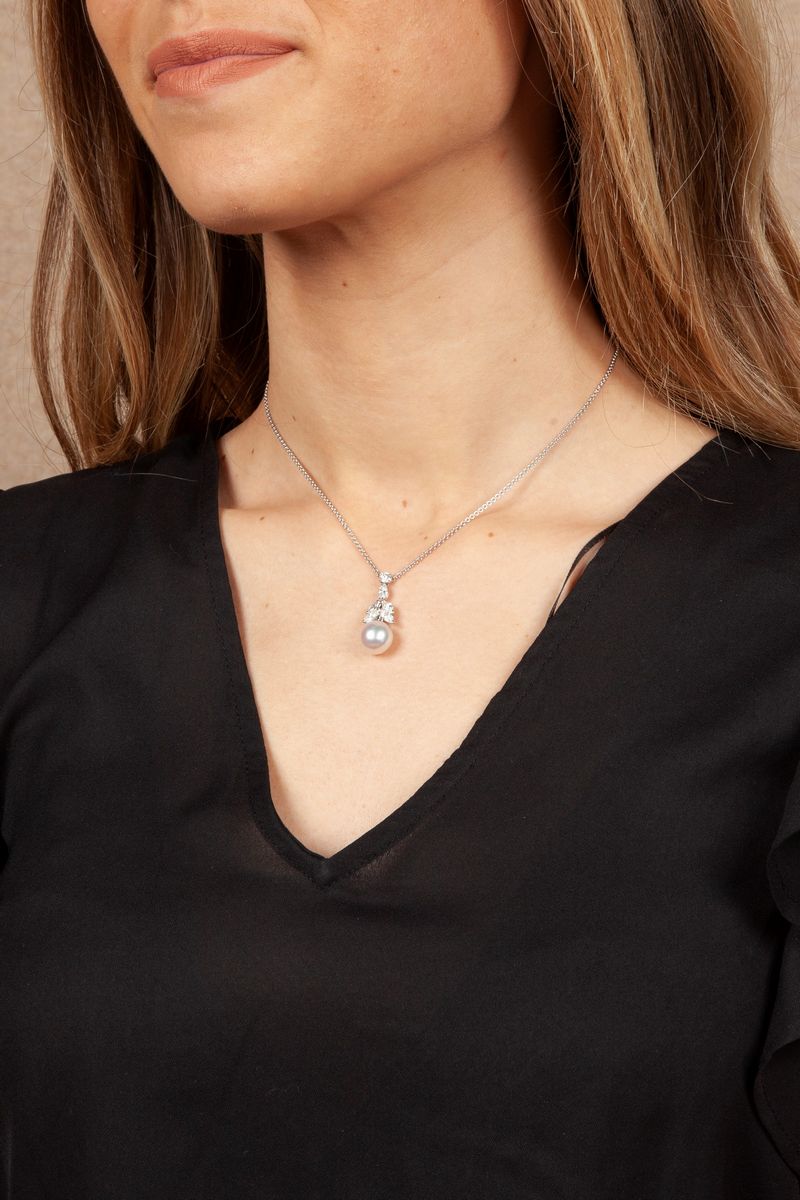 Pendente in Oro Diamanti e Perla