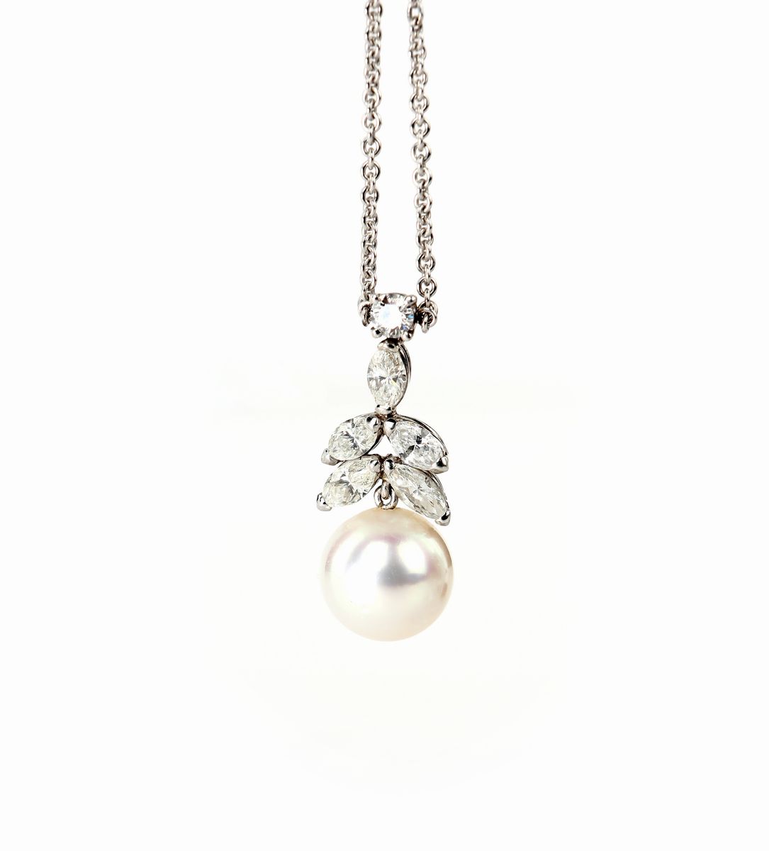 Pendente in Oro, Brillanti e Perla