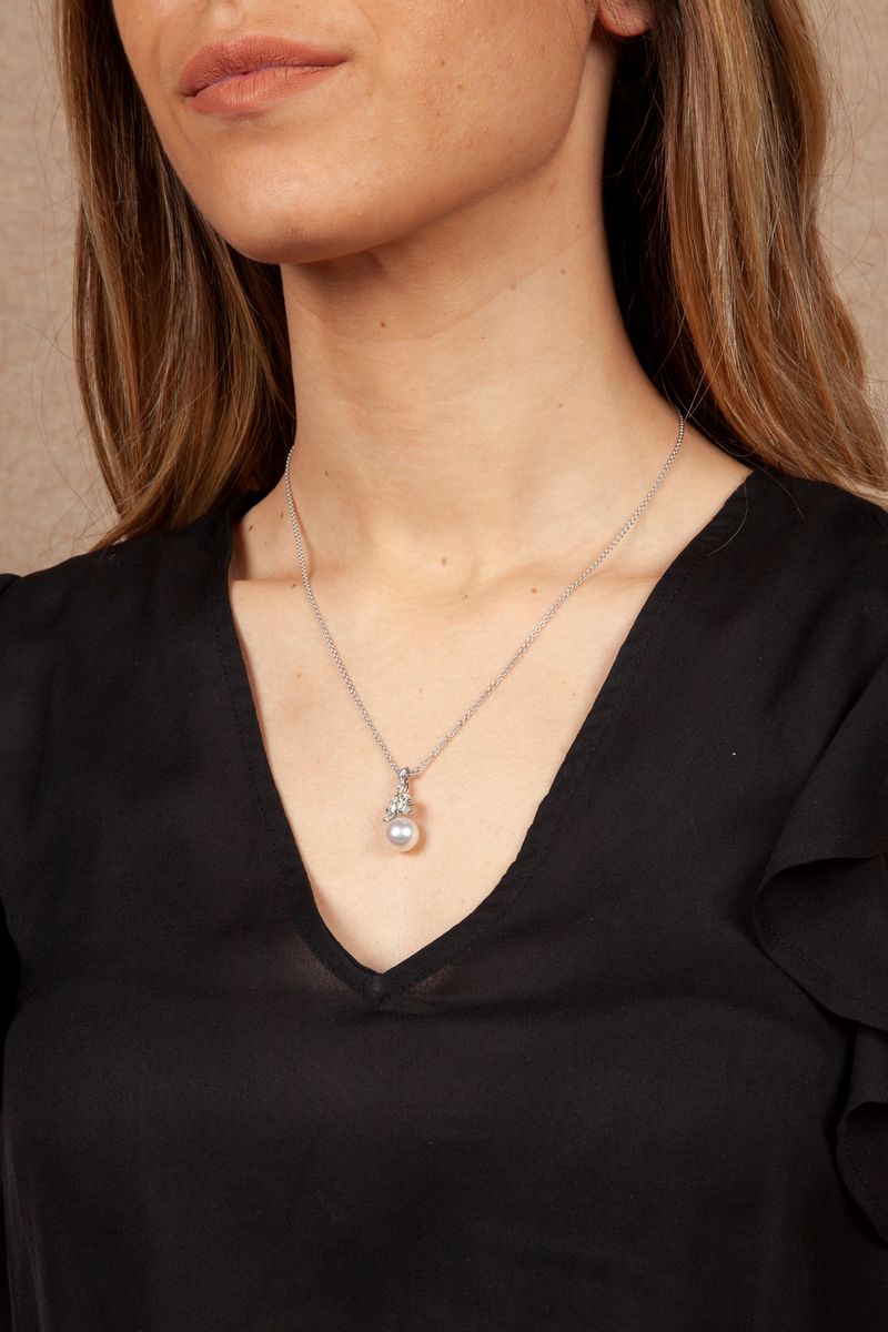 Pendente in Oro, Brillanti e Perla
