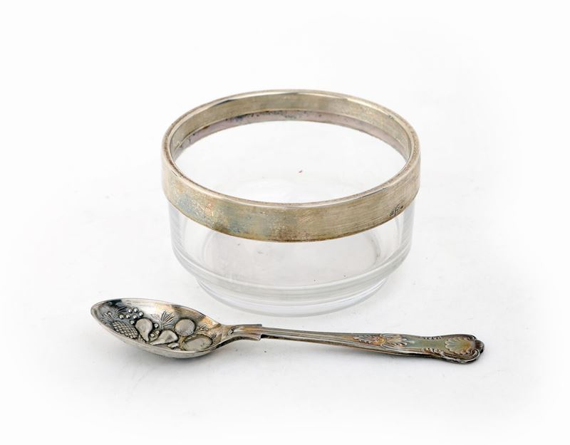 Coppetta in Vetro con Profilo in Argento Sterling