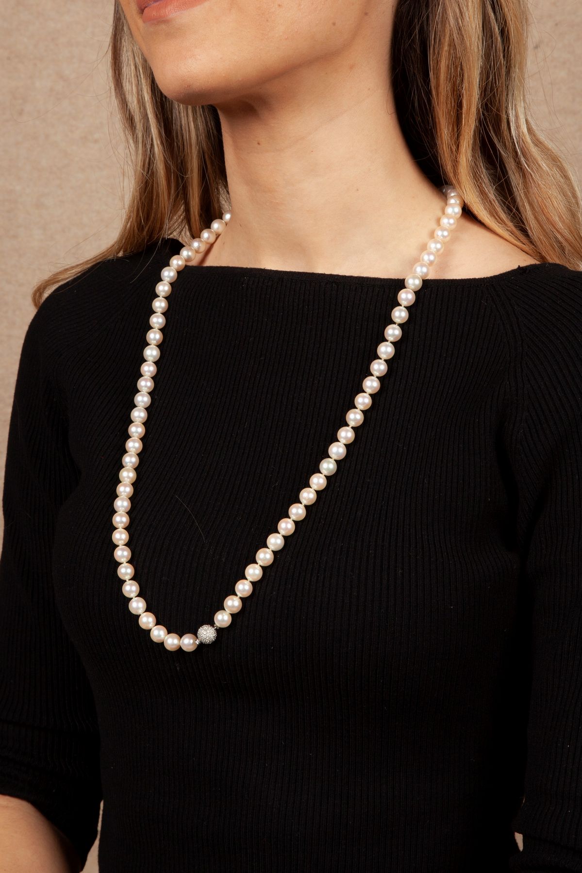 Collana di Perle in Oro e Brillanti