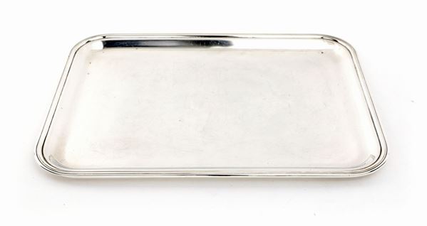 Vassoio rettangolare in argento